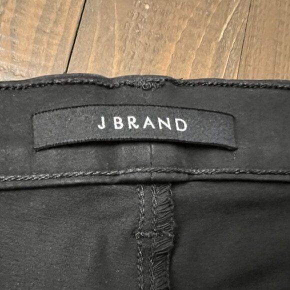 J Brand Selena Coated Lace-Detail Crop Bootcut Jeans in Black Out - Picture 6 of 7